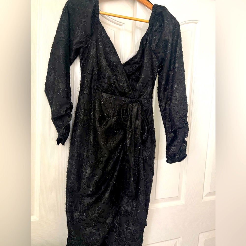 ASTR THE LABEL TERESE FLORAL BURNOUT TIE WAIST MIDI DRESS SIZE S